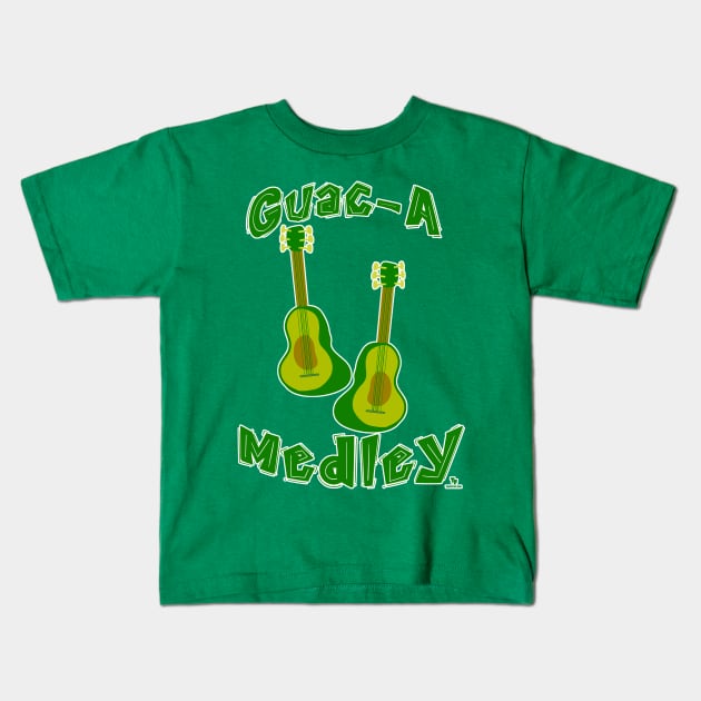 Guac Medley Guacamole Avocado Guitar Slogan Kids T-Shirt by Tshirtfort